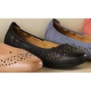 Josef Seibel Women's Pippa 29 Black Nesty Oil Burnish Leather Ballet Flat Sz 38